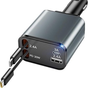 Cross-Border 100W Super Fast Charging PD Car <strong>Charger</strong> QC3.0 Type-C 2A Metal Bending Telescopic Four-in-<strong>One</strong> Fast Earphones - Product Image 5