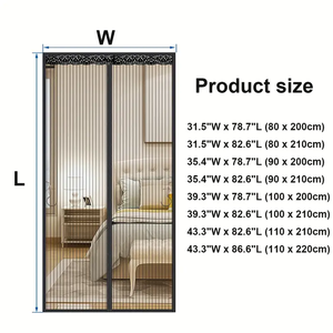 Summer Semi-privacy <strong>Shade</strong> Mosquito Curtain Decorative Magnetic Non-perforated Screen <strong>Door</strong> Widened Velcro Home Hanging Curtain - Product Image 5