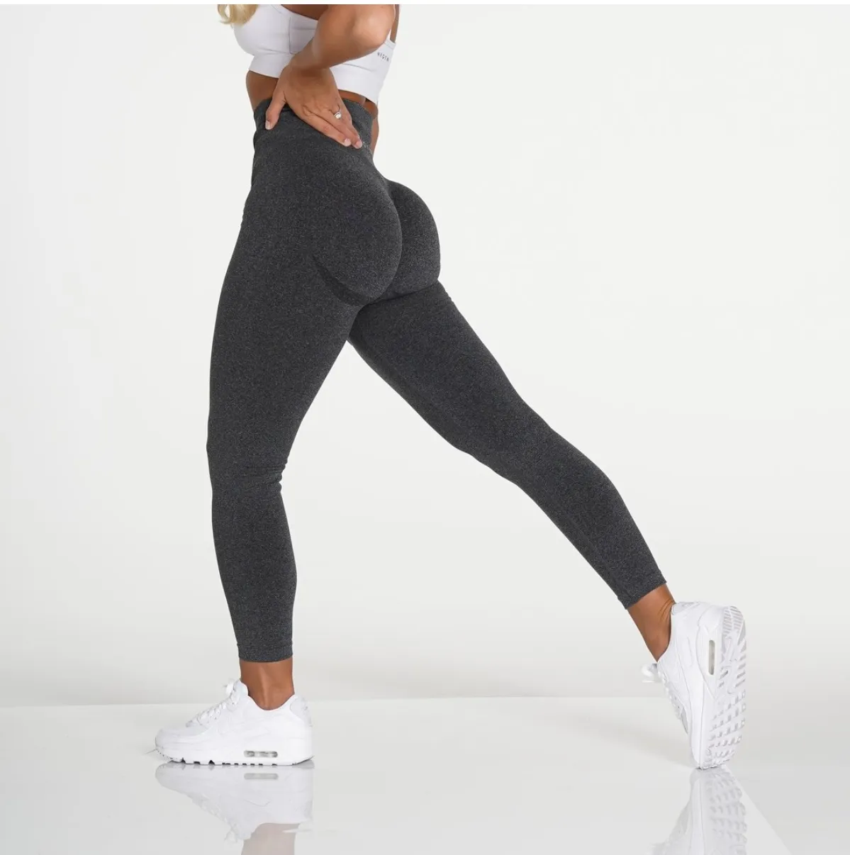 Pantalon de Yoga élastique taille haute, personnalisé, legging noir moucheté sans couture