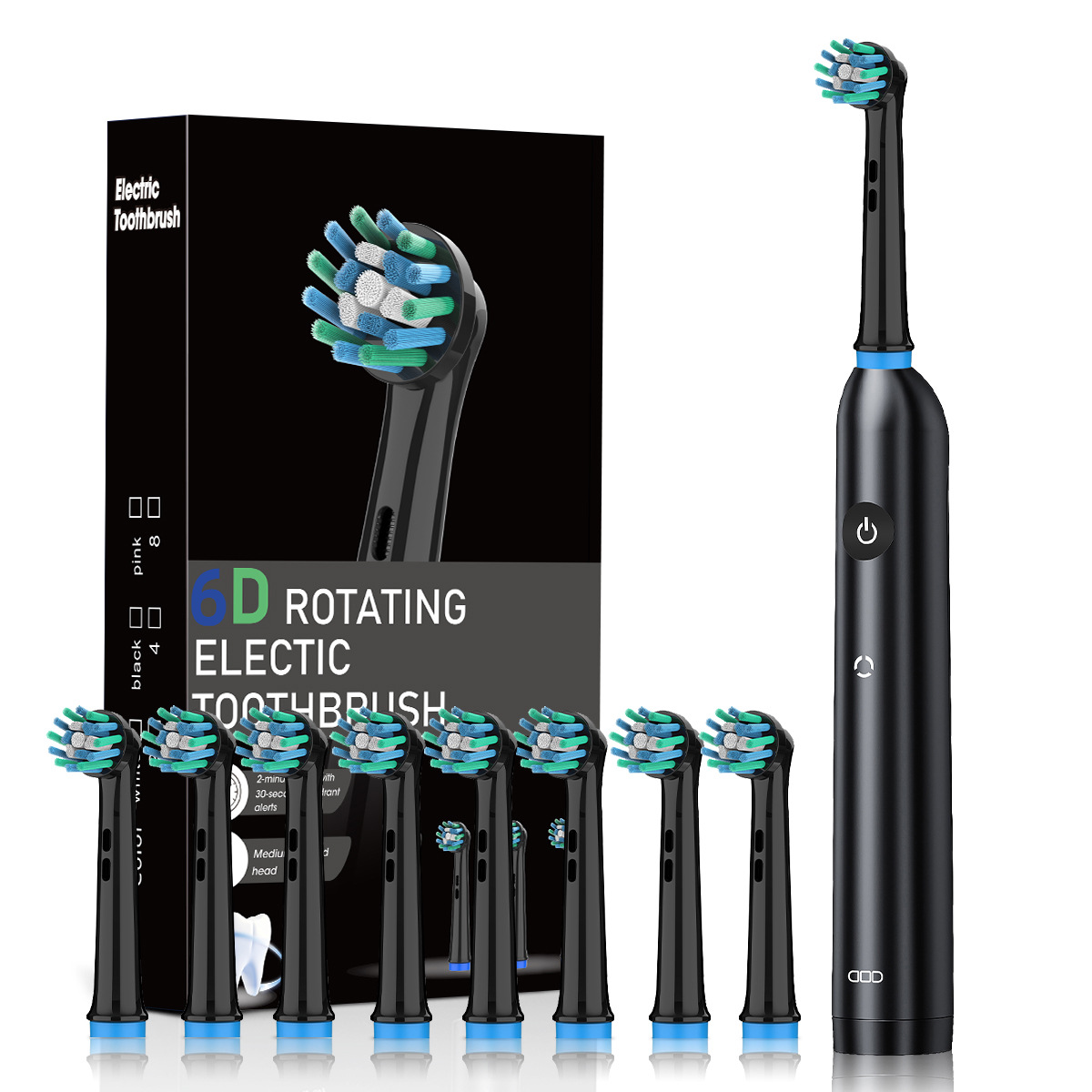 Black 8pcs heads