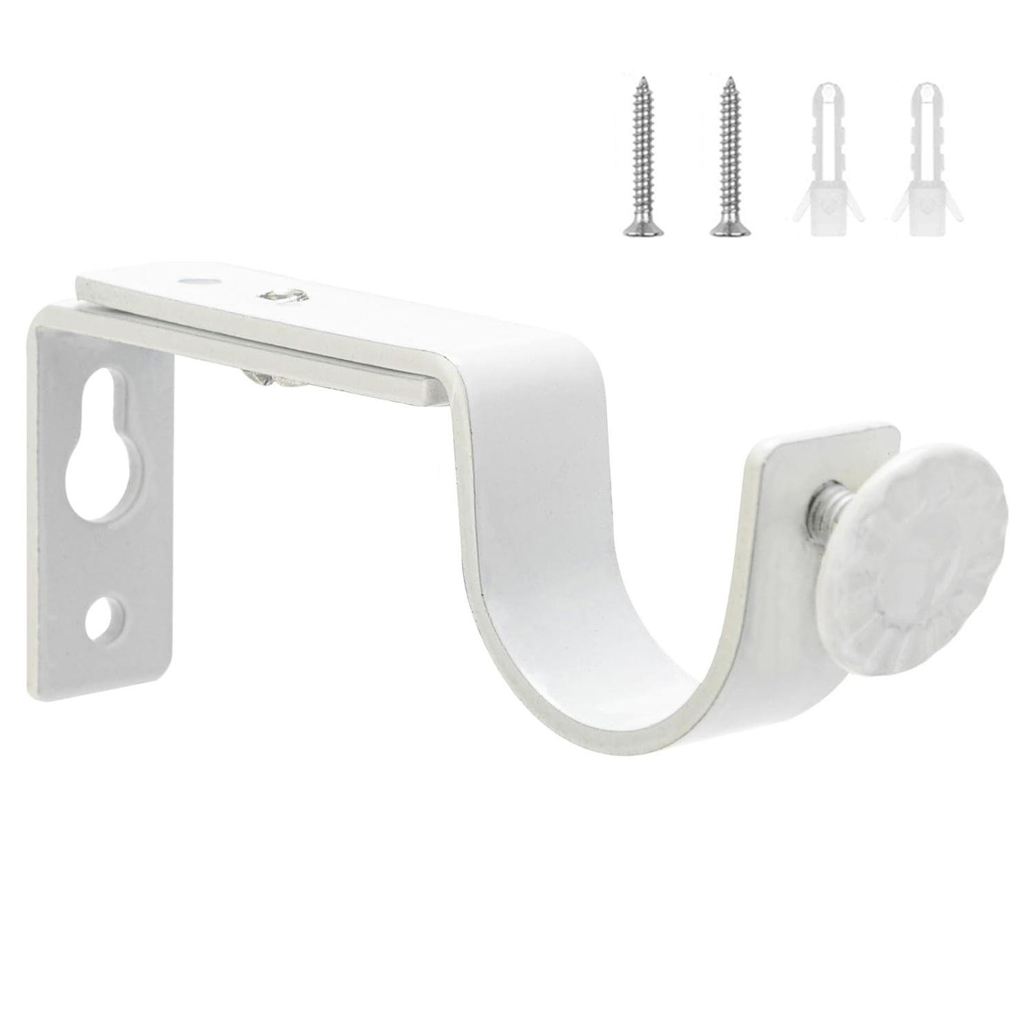 Support d'extension de rideau blanc avec vis