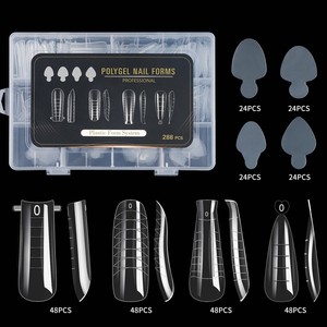 288Pcs/Box Dual Forms Set Nails Quick Building Poly Nail Gel Mold with Silicone French Stickers for Nail Extension <strong>Tips</strong> - Product Image 4