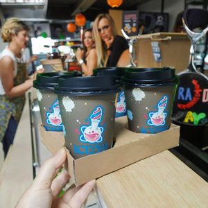 Tại Gói Tùy Chỉnh Dùng Một Lần Sóng Chủ Sở Hữu Cốc Cho Takeout 4 Ly 2 Ly Gói Cho Nước Trái Cây Sữa Đồ Uống Takeaway Bao Bì - Product Image 1