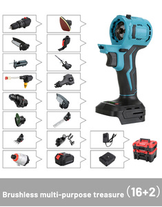 Cordless All-in-One Multi-function Power Tool <strong>Set</strong> Household Repair DIY <strong>20</strong> Head Options for Makita Batteries Plastic Hard Case