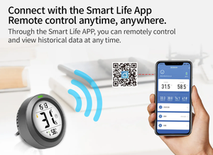 Smart Home 3-en-1 Wireless IR Control remoto Termostato digital y sensor de humedad con pantalla LCD Higrómetro de plástico - Product Image 4