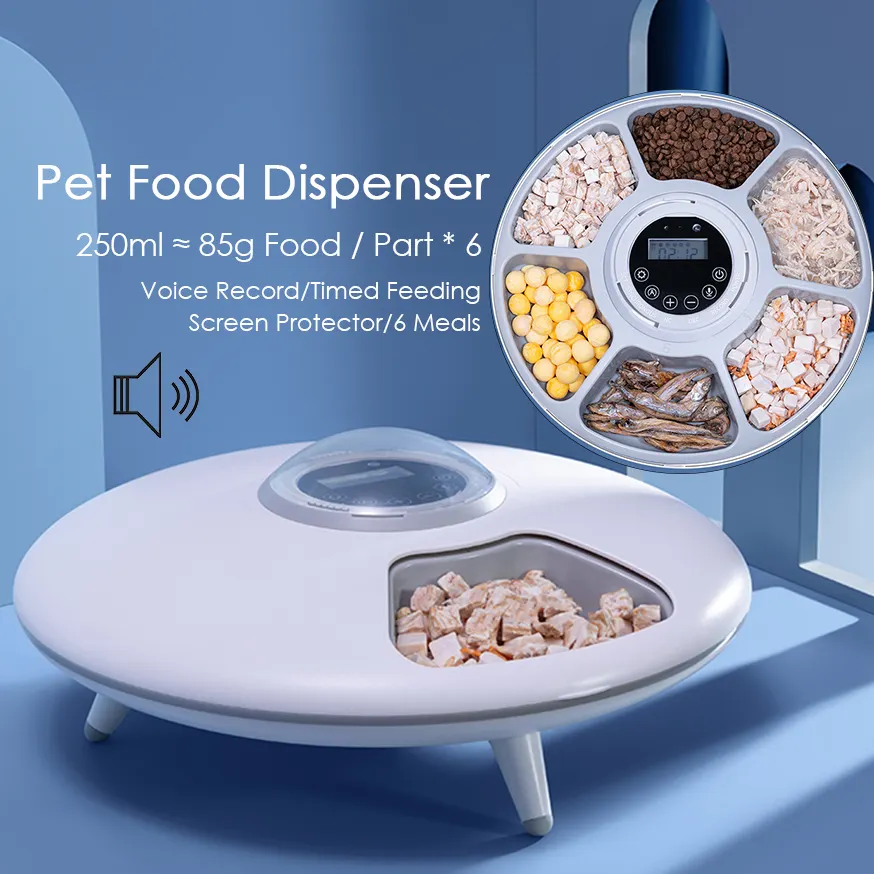 2024 nuovo alimentatore intelligente per animali domestici con Timer vocale unico per animali domestici Dispenser per alimenti automatico per animali domestici Dispenser per cani