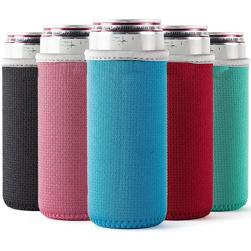 Customized Neoprene Slim Can Cooler Bags Insulation Protective Sleeve for Party Camping Beach Beer Bottle Holder Soft Cooler Bag