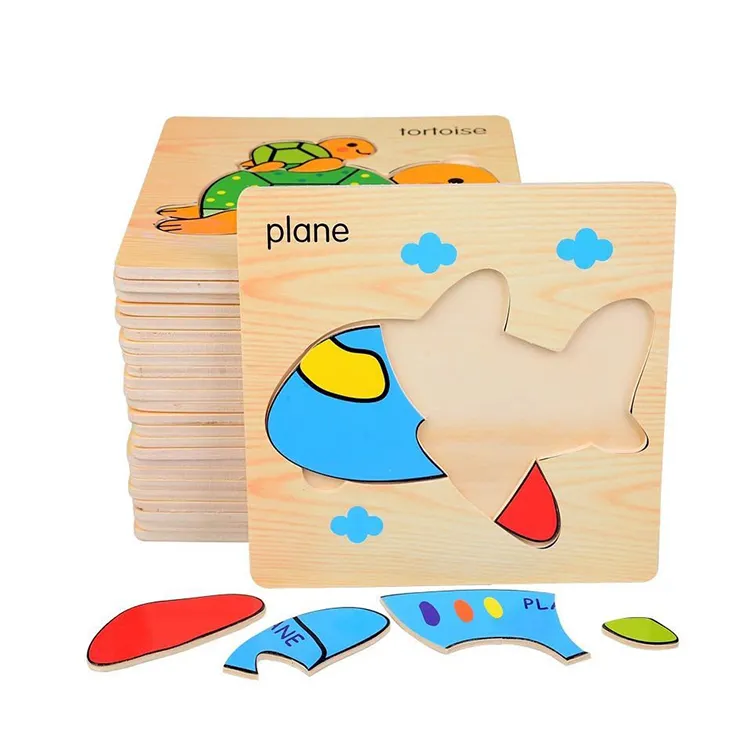 Low Moq custom mini slide iq puzzles baby wooden jigsaw for toddlers