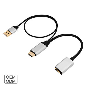 <strong>HDMI</strong> to Display Port DP <strong>Displayport</strong> Port Cable Converter Adapter With Usb for Monitor Ps4 - Product Image 1