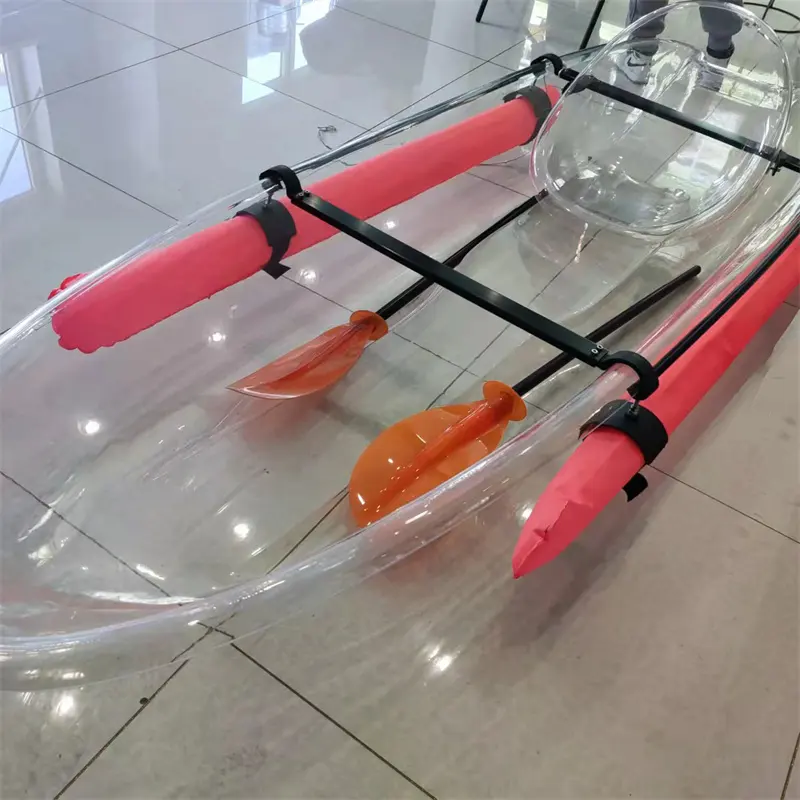 Kayak transparente de alta calidad para una sola persona, barco de policarbonato, fabricantes