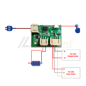 Новый перезаряжаемый светодиодный модуль сенсорного переключателя PCB 5 В 2A низковольтный одиночный/двухцветный контроллер световой платы с зарядкой/порт батареи