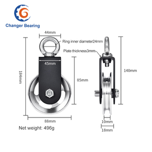 OD 88mm 105mm tập thể dục cáp ròng rọc ròng rọc bánh xe hợp kim nhôm Trọng lượng nâng ròng rọc với treo dây đai - Product Image 6