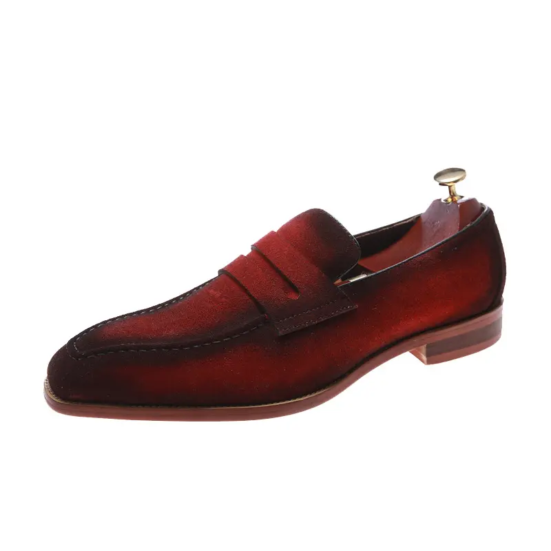 Chaussures en daim pour hommes, personnalisées, mode, classique, sexy, rouge, fait à la main, chaussures élégantes, collection