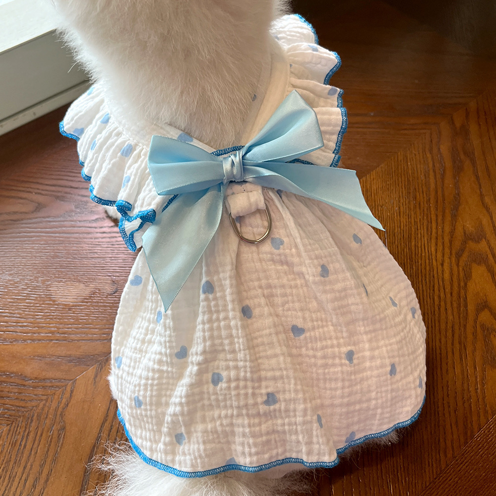 396 Robe coeur bleu