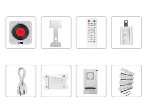Reproductor de cd portátil con radio FM HiFi integrado, reproductor de cd montado en la pared BTH USB/TF/AUX, pantalla de audio para el hogar con control remoto - Product Image 6