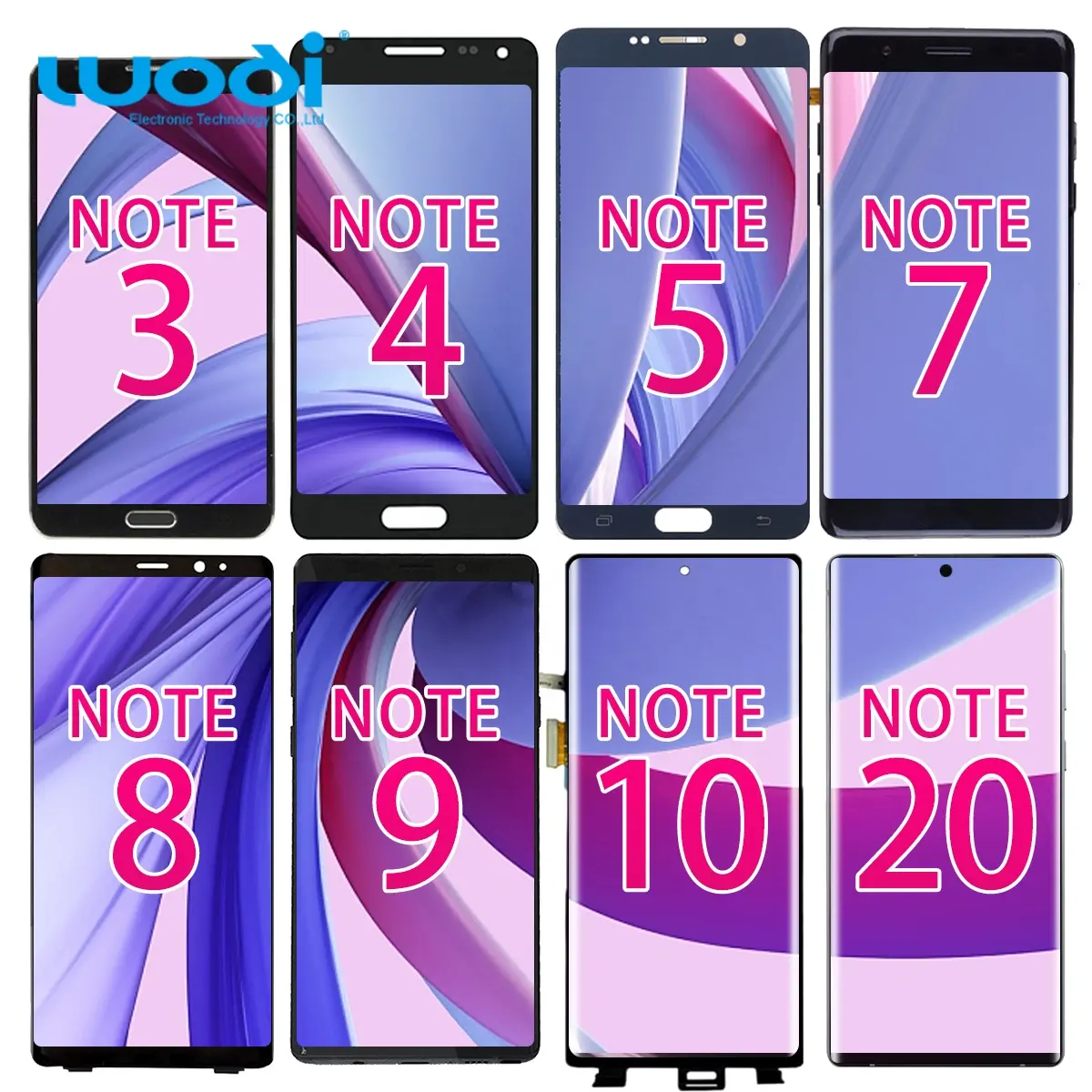 โทรศัพท์มือถือสำหรับ Samsung Galaxy Note 1 2 3 4 5 6 7 8 9ผู้ผลิตหน้าจอสำหรับ Samsung Note 10 PLUS หน้าจอ LCD
