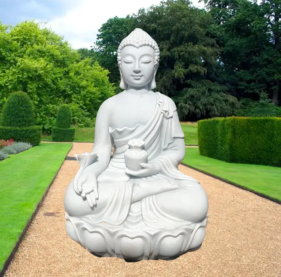 고품질 정원 화강암 대리석 부처님 동상 사용자 정의 천연 대리석 앉아 부처님 판매
