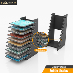 Tùy Chỉnh Đơn Giản Hiện Đại Khảm Máy Tính Để Bàn Hiển Thị Giá Thạch Anh Gạch Đá Showroom Giá Đứng - Product Image 2