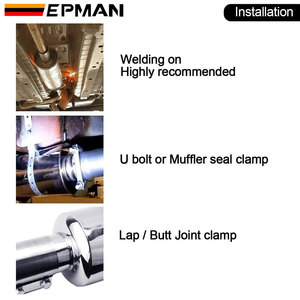 EPMANステンレス鋼3.5インチ89mmアウトレットラウンドエキゾーストマフラーバーントチップ51mm 57mm 63mm 76mm