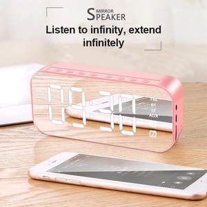 Luces de visualización de tiempo, altavoz portátil con alarma de espejo, Subwoofer BT 5,0, altavoz multifunción, compatible con tarjeta TF, AUX, Radio FM - Product Image 5