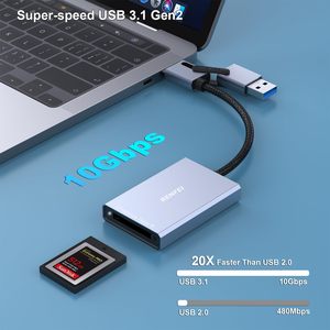 CFexpress读卡器10Gbps，usb-c/usb-a 2合1 b型CFexpress适配器，与Windows/Mac/Linux/Android兼容 - Product Image 3