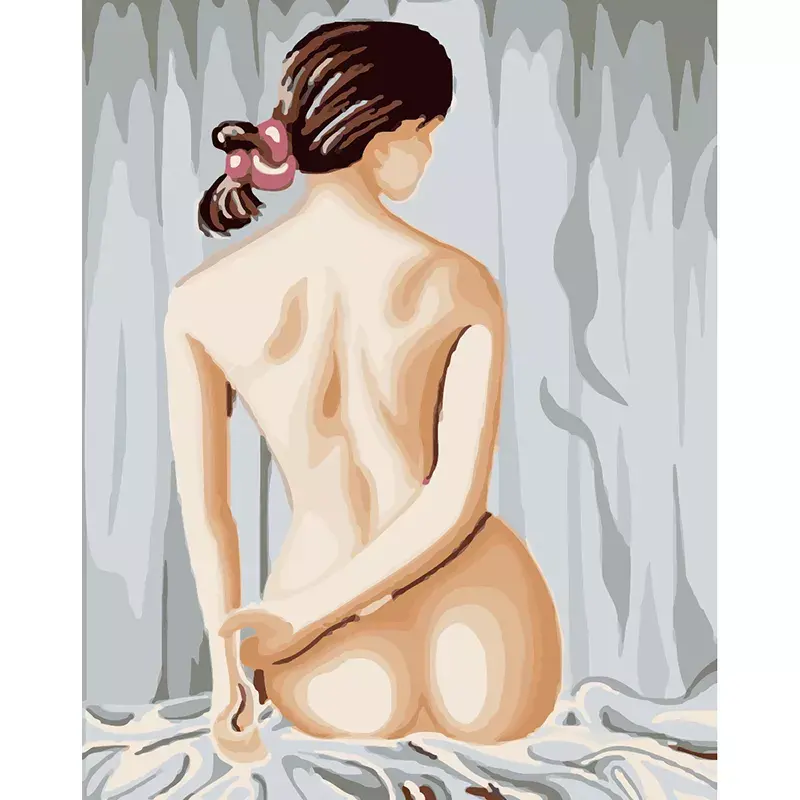 Pintura de mujer negra sexy, pintura de línea desnuda, arte de pared de lienzo moderno para decoración de dormitorio de estética de habitación