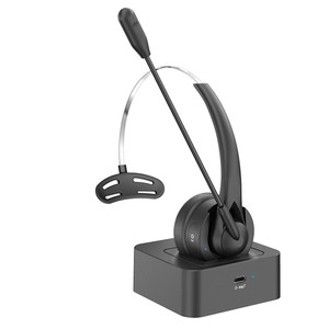 オフィスビジネスコールセンター用ワイヤレスオンイヤーBluetoothコンピュータヘッドセットノイズキャンセリングマイク付き - Product Image 1