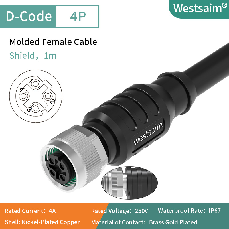 M12-D-4 female straight