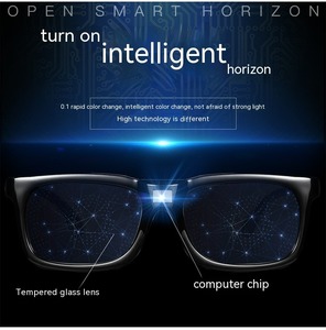 2025 Nueva Tecnología TR90 marco lente de vidrio templado 0,1 CAMBIO DE Color rápido gafas de sol fotocromáticas Chip de computadora gafas de sol - Product Image 2