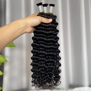 Cabelo Humano em Massa Para Tranças Boho Curl no Atacado Sem Trama Onda Profunda Cabelo Humano Cru em Massa Para Extensão de Trança Boho - Product Image 4