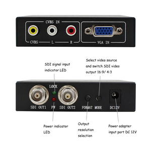VGA RCA AV CVBS到双数据移动器SDI视频转换器转换为VGA CVBS信号twoSD HD/3G-SDI信号SDI监视器CCTV DVR IP摄像机 - Product Image 5