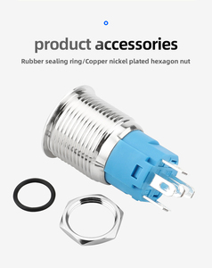 16mm Momentary <strong>Push</strong> <strong>Button</strong> <strong>Switches</strong> 5A 5pin Metal <strong>Push</strong> <strong>Button</strong> <strong>Switch</strong> <strong>with</strong> Red <strong>LED</strong> - Product Image 2