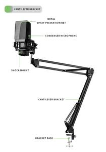 Gran oferta, soporte de escritorio, transmisión en vivo, grabación de estudio, mezclador de Audio, tarjeta de sonido V8 Plus, conjunto de micrófono con cable de condensación - Product Image 6