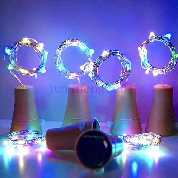 Pink red green purple LED Wine Bottle Valentines Day String Waterproof 1M 2M Starry Sky Copper Wire Fireworks Light