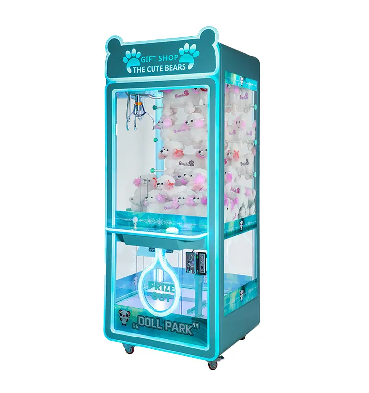 Parque de diversões barato moeda operado máquina de jogo personalizado brinquedo personalizado Vending Arcade Claw Crane máquina com Bill Acceptor