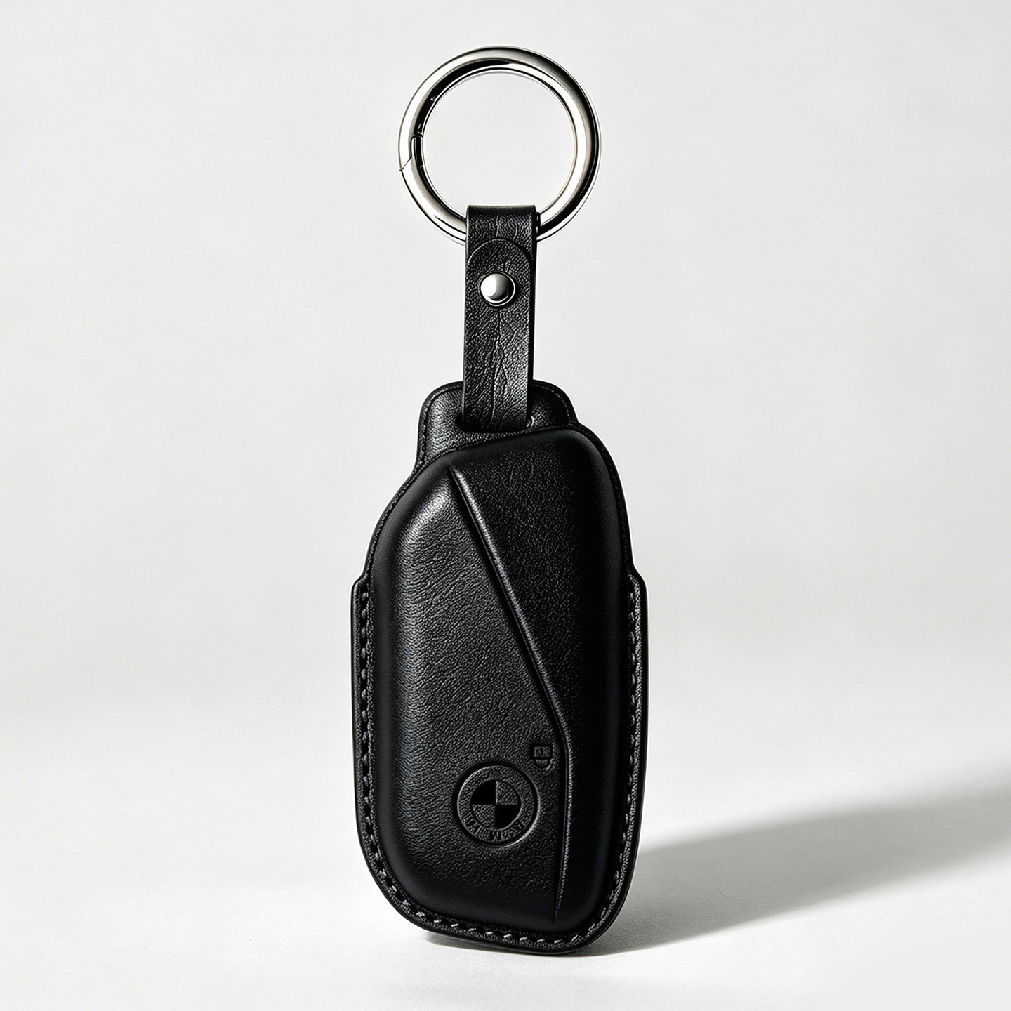 Custodia in pelle nera stile f-p2 custodia per chiavi con fibbia in pelle corta