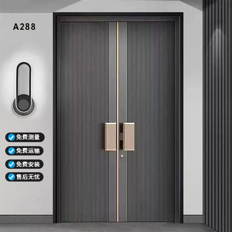 Single-sided luxury cast aluminum door installation package