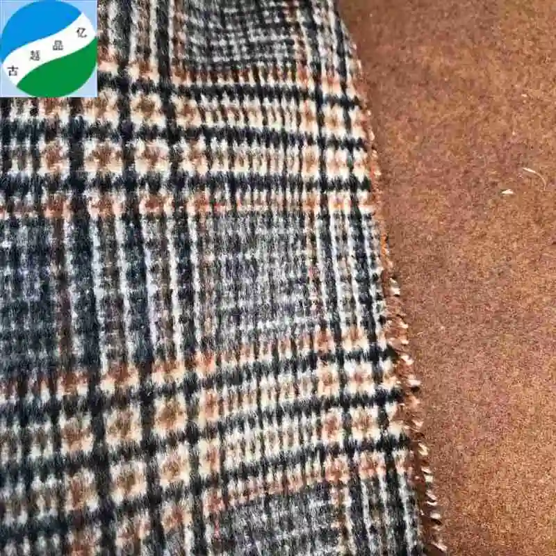 Buona qualità per maglieria in poliestere di lana doppio tweed modello stampato stock per cappotti dalla cina