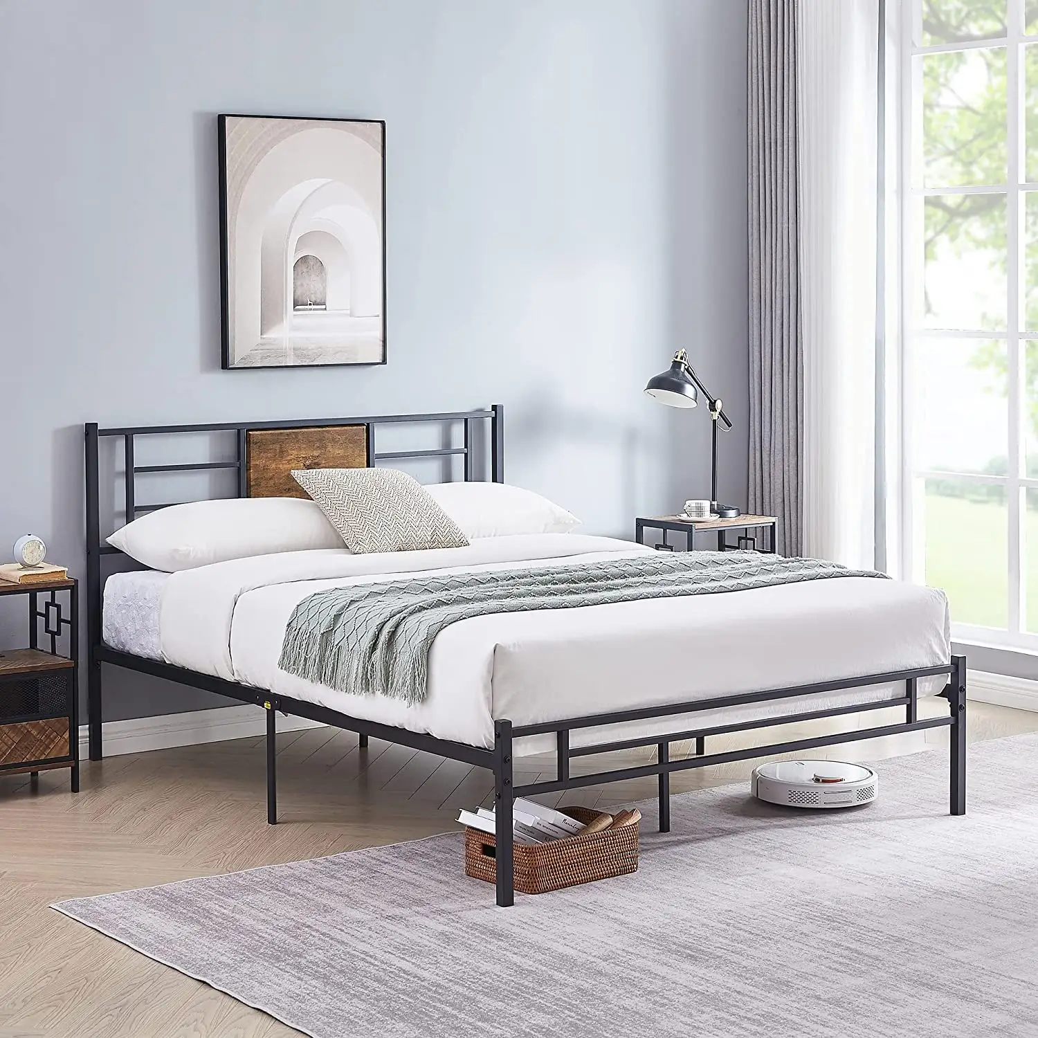 Cadre de lit simple JUANA sortie d'usine meubles de chambre à coucher modernes lits en métal pour chambre à coucher
