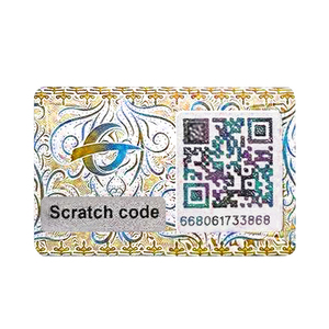 Etiqueta Adhesiva qr impresa personalizada, etiqueta de código con rascado, holograma anti-arañazos falsos, pegatinas de etiqueta de seguridad - Product Image 4