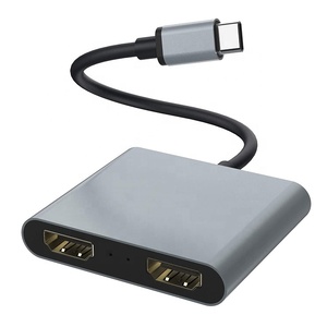 适用于MacBook Pro Air的USB C至双HDMI适配器4k双显示器适配器2合1 C型 (迅雷3) 至HDMI转换器 - Product Image 1