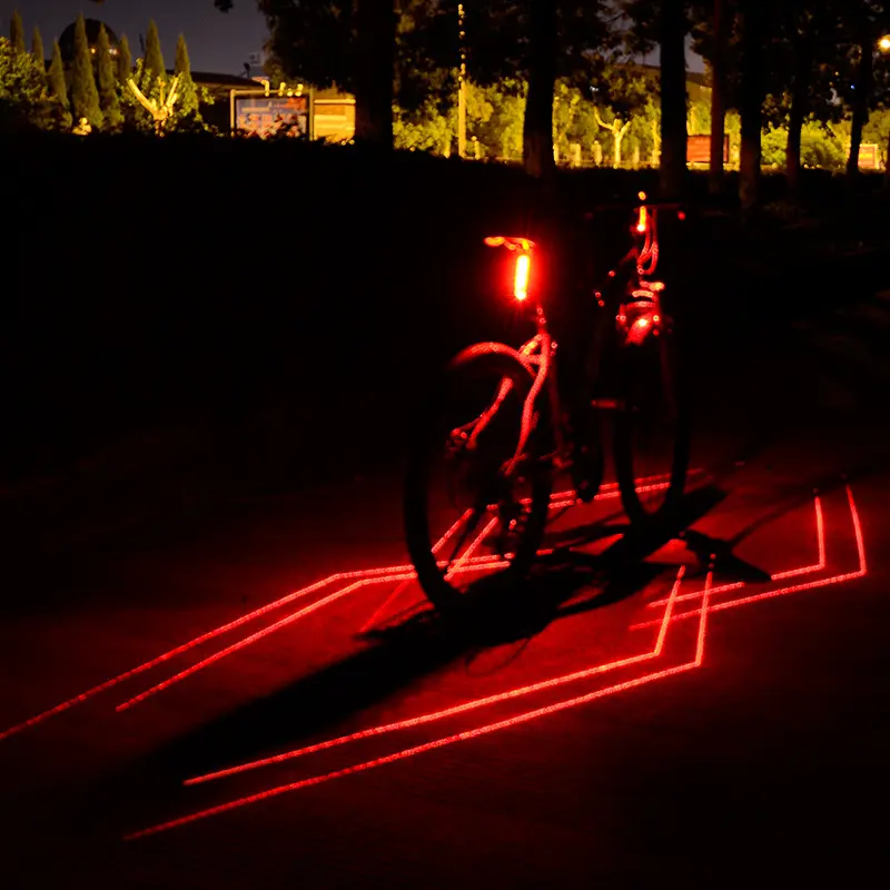 Zusammen klappbares Laser-Fahrrad licht vorne hinten Sicherheits warnung Fahrrad licht USB Wiederauf lad bares Fahrrad rücklicht Wasserdichte Fahrrad lampe
