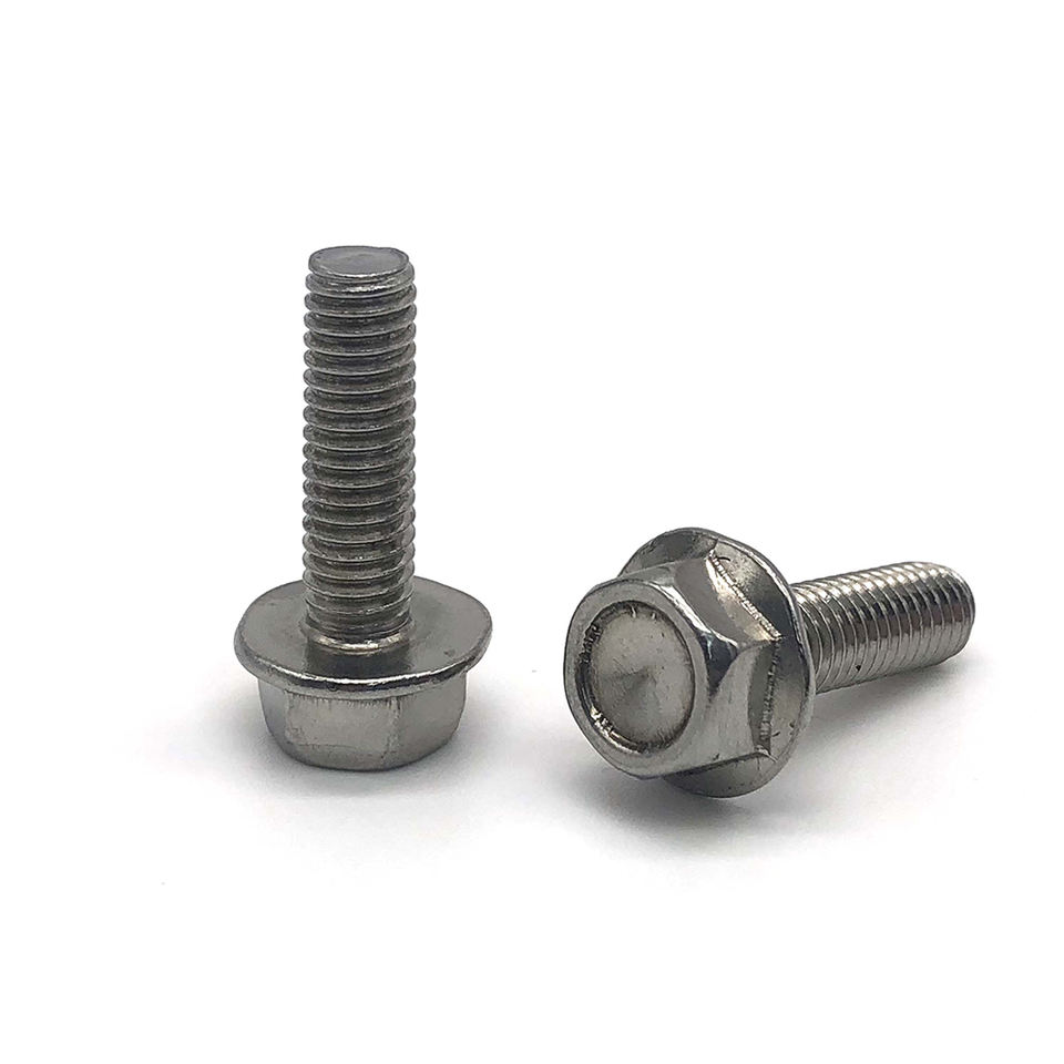 Flange Bolt Metric Serrated Titanium 12 Point Flange Bolt and Nut M6 M10 Stainless Steel Hex Flange Bolt