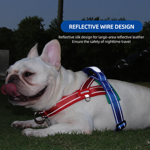 สายรัดหน้าอกรูปอานม้าสะท้อนแสงสายรัดโดยไม่รัดคอสายจูงสุนัข - Product Image 4