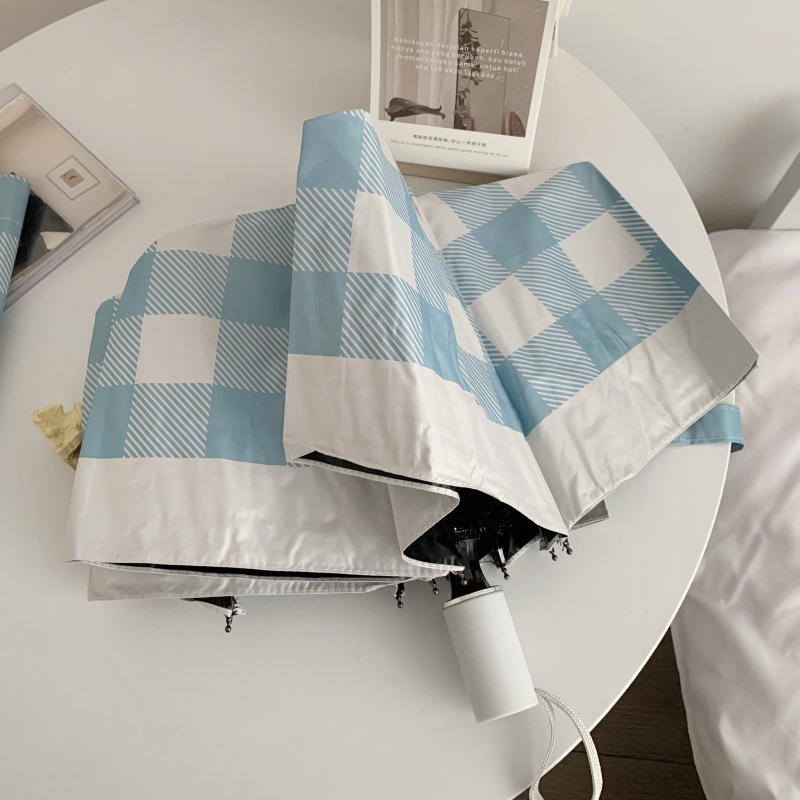 Parapluie manuel vichy bleu