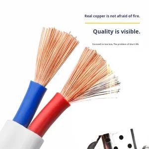 Saf bakır düz kılıflı tel RVVB 2 çekirdek 0.3-1.5 kare ev güç yumuşak kablo ile PVC yalıtım - Product Image 3