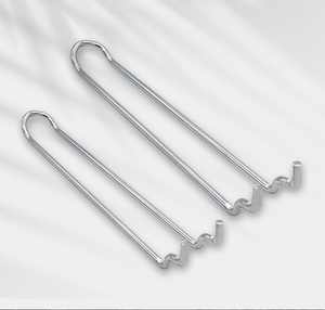 Peg board Zubehör Retail Display Gondel U-förmige Schlaufen haken mit fester Brücke Chrom Euro Peg Board Haken