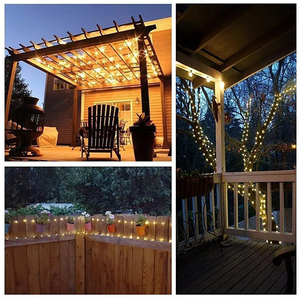 Solar Outdoor <span class=keywords><strong>String</strong></span> Lichterketten 12m 100LED Wasserdichte Outdoor Garland Solar Power Lampe Für Urlaub Weihnachts garten Dekoration
