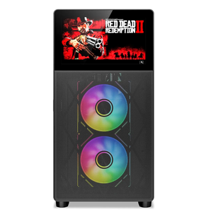 Porta aperta pannello laterale in vetro temperato Mid Tower ATX Gaming custodia PC con schermo Display LCD Monitor Case del Computer - Product Image 6