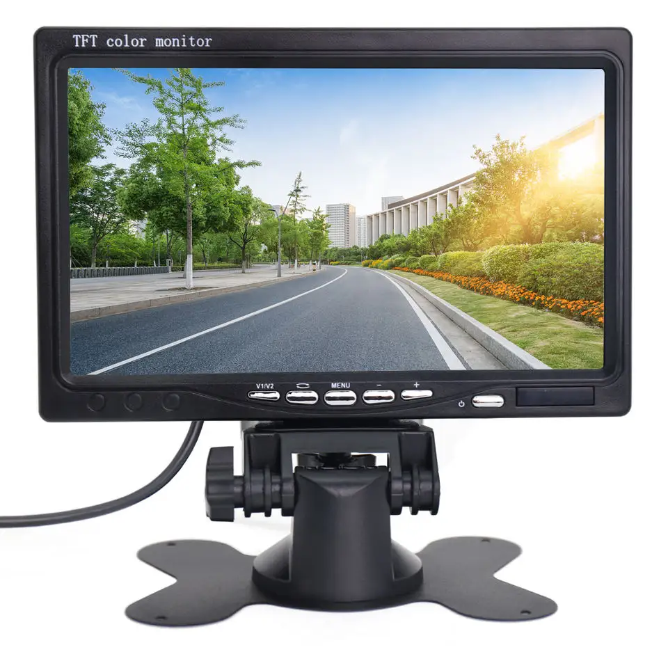 רכב 7 אינץ צג תצוגת 12V-24V 7 אינץ TFT LCD צבע HD מסך עבור אוטומטי CCTV הפוך מבט אחורי גיבוי מצלמה Stand או פגז